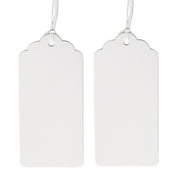Dress My Cupcake 50-Pack Gift Hang Tag with String, Scallop White