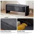 thumbnail image 3 of Lecut Storage Bench for Bedroom Sherpa Upholstery Oval Ottoman Bench for Living Room Modern End of Bed Storage Bench with Large Storage Space 47“ Entryway Storage Bench Dark Grey, 3 of 9