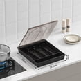 thumbnail image 2 of RONSHIN Utensil Holder For Countertop With Lid, Utensil Drawer Organizer For Kitchen Countertop With 5 Compartments, Flatware And Cutlery Covered Storage Box, 2 of 8
