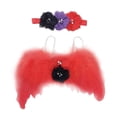 thumbnail image 2 of Hermosa diadema para recién nacido, accesorio para fotografía, plumas, conjunto de disfraz de bautizo para bebé, accesorios para el cabello para beb rojo Colcomx Decoraciones de diadema para niños, 2 of 5