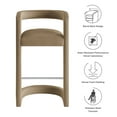 thumbnail image 4 of Bar Stool Chair Barstool, Brown, Velvet, Bar Pub Cafe Bistro Dining Kitchen Hospitality Restaurant, Modern Contemporary, HB37629, 4 of 9