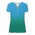 thumbnail image 5 of Delayuji Short Sleeve Womens Tops 2025 Spring Neck Casual Print Tunic T Shirts Womens Tops Blue Xxl Polyester,Spandex Short Sleeve Shirts for Women, 5 of 5