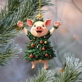 thumbnail image 5 of Animal Christmas Ornaments for Xmas Tree Hanging Acrylic Printed Christmas Decor Personalized for Animal Lovers New Year's Gift (E), 5 of 7