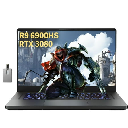 asus ROG Zephyrus G15 15.6'' 240Hz QHD Gaming Laptop, AMD Ryzen 9 6900HS, GeForce RTX 3080 8GB GDDR6, 40GB DDR5 RAM, 1TB PCIe SSD, HD Webcam, Win 11 Pro, Gray, 32GB USB Card