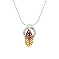 thumbnail image 2 of Delight Jewelry Acrylic Medium Leaf Mixed Brown and Yellow Joy Ring Charm Necklace, 18", 2 of 4