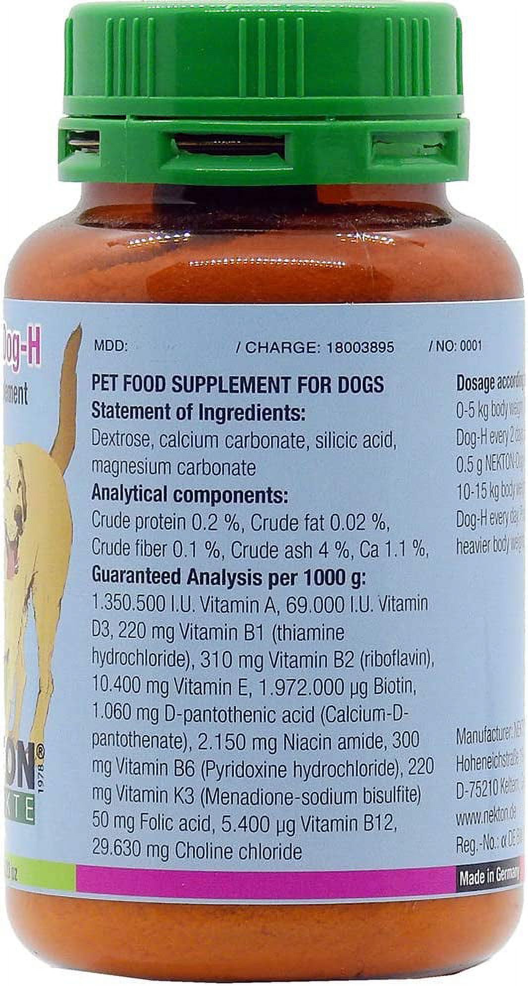 NEKTON Dog-H Canine Vitamin Supplement 4.23 oz (120g)