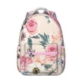 thumbnail image 1 of Floral and Leopard Print School Backpack for Students Durable, Adjustable Strap Students’s Bag with Tropical Flower and Leaves Design for Travel and Outdoor Use, 1 of 2