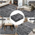 thumbnail image 5 of Washable Area Rug 10' x 13' Rugs, Ultra Thin Dining Room Rugs Bedroom Rug, Boho Distressed Farmhouse Accent Indoor Throw Rugs Floor Carpet for Living Room Bedroom, Black & Gray, 5 of 6