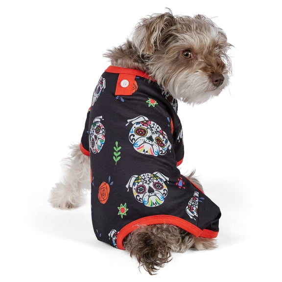 Vibrant Life Halloween Pajamas for Dogs and Cats, Day of the Dead, Multicolor, XS