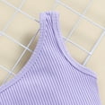 thumbnail image 4 of Vedolay Girls Summer Ribbed One Shoulder Belt Waist Solid Color Jumpsuit,Purple 3-4 Years, 4 of 5