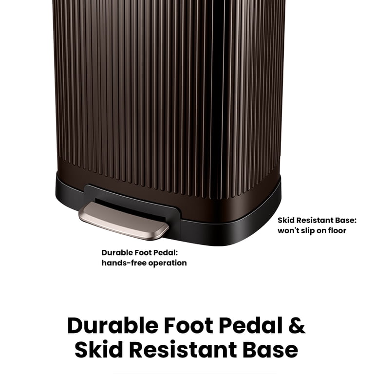 Step Trash Can 13 Gallon Stainless Steel Brown photo 6