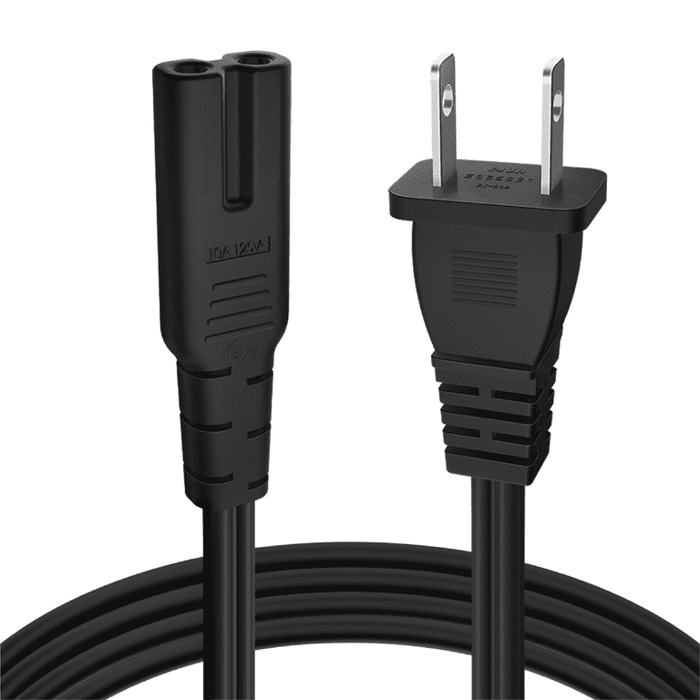 2 Prong Power Cord NEMA 1-15P to IEC320 C7 Power Cable Replacement for PS5  & PS4, Power Cord for Xbox Series S/X, Xbox One S/X, Printers, Soundbar LG,  Samsung, TCL, Apple TV