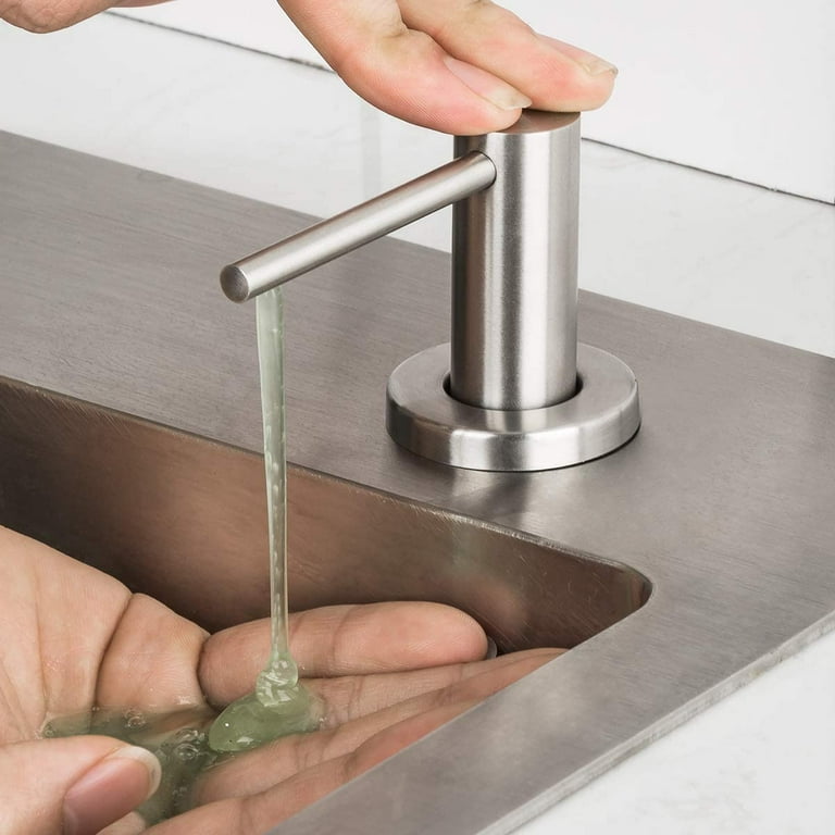 Stain Steel Long Tube Soap Dispenser Dishwashing Liquid Kitchen Sink  Mounted
