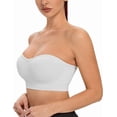 thumbnail image 3 of Sujetador bandeau sin tirantes y sin aros para mujer, sujetador tipo bralette con relleno, sujetador de tubo sin costuras con tirantes transparentes, 3 of 5