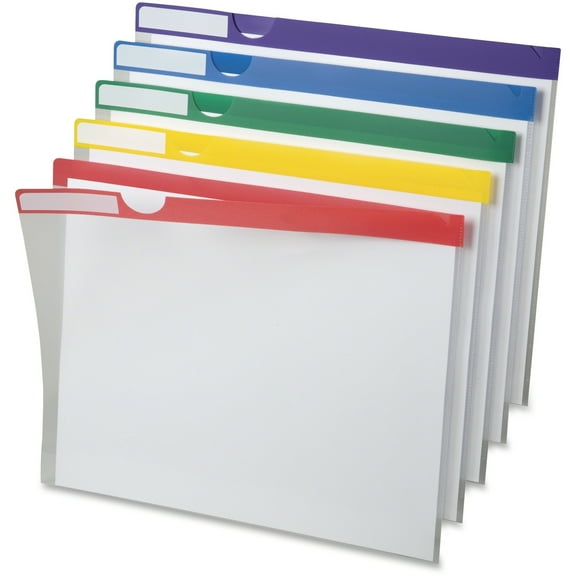 Clear Poly Index Folders, Letter Size, Assorted Colors, 10/pack | Bundle of 5 Packs