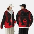 thumbnail image 4 of Vsdgher Sweat à Capuche Imprimé Fond Rouge Panthère Noire pour Hommes Femmes, Manches Longues Protection Solaire Pêche pour Course Natation-TG, 4 of 7