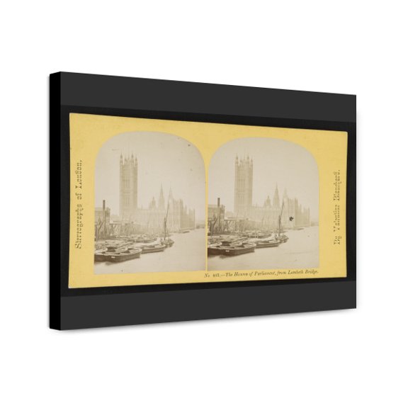 Canvas Print: The Houses Of Parliament, From Lambeth Bridge, 1865