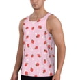 thumbnail image 2 of Easygdp Strawberry Floral Men's Tank Top, Sleeveless Muscle T Shirts, Breathable, Quick-Dry, Loose for Gym, Running, Fitness - 4X-Large, 2 of 9