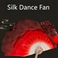 thumbnail image 2 of Burgundy White Silk Veil Colorful Silk Dance Flutter Fan Streamer Belly✨f Q2S4, 2 of 5