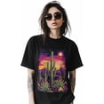 thumbnail image 2 of Camisetas de cactus para mujer, camiseta de cuello redondo Sunset Desert para mujer, camisetas interiores de algodón suave de manga corta Mountain West, 2 of 6