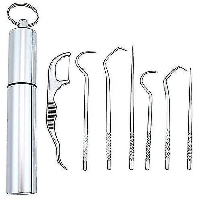 Palillos de dientes de titanio, palillo de dientes de Metal, acero inoxidable, bolsillo reutilizable, soporte para palillos de dientes, diseño de llavero para exteriores