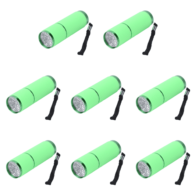 Mini Linterna 9LED Camping Antorchas Aleación Aluminio Impermeables () Verde