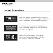 Houzer LCR-3221-1 Legend 32 Drop-in Topmount 4-Hole 50/50 Double Bowl Corner Kitchen Sink with Strainer