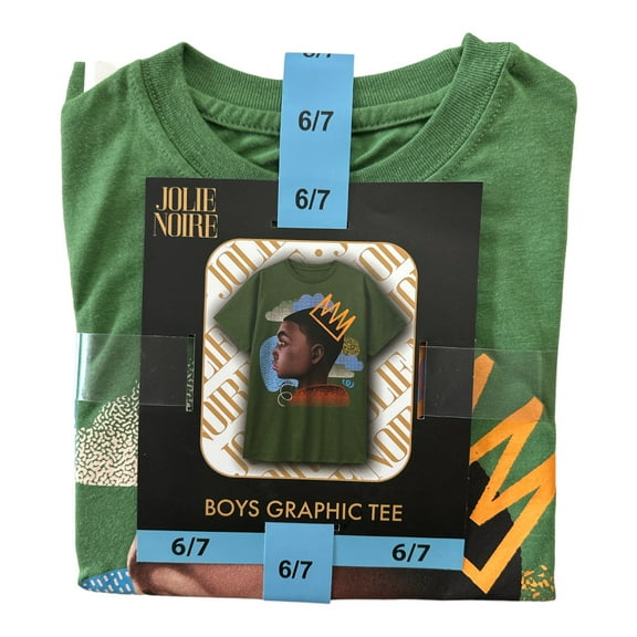 Jolie Noire Boy's 6/7 Black History Month Short Sleeve Graphic Graphic Tee