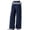 Dark Blue, variant on Girls Wide Leg Ruffle Waist Jeans with Pockets - Soft Cotton Denim Casual Pull-On Pants for Big Girls Dark Blue Sizes 5-15 Years,Size 5-6 T
