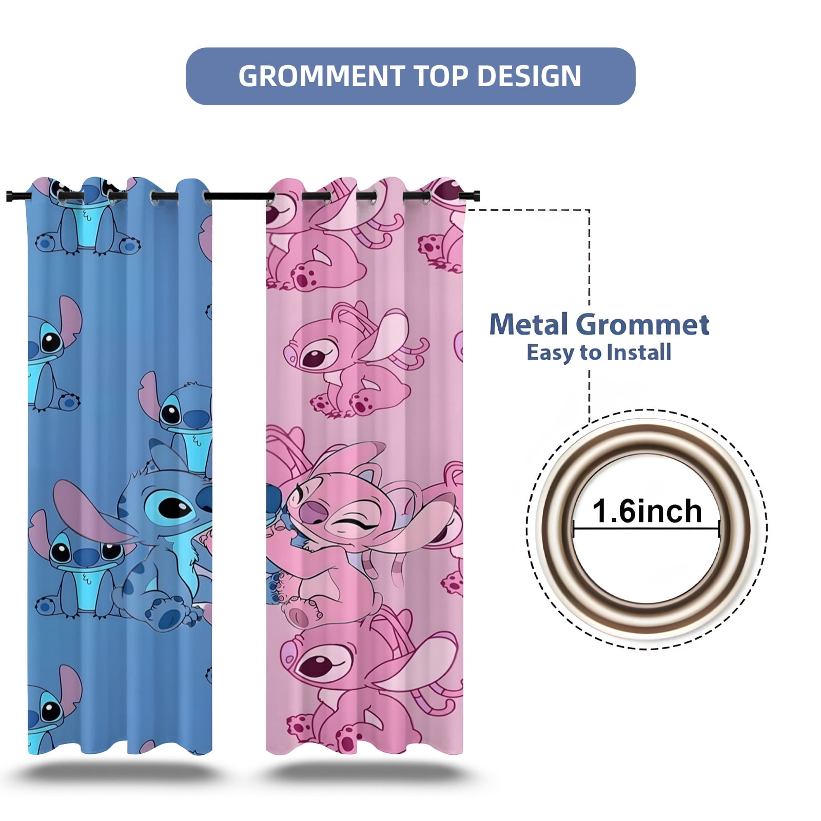 Curtains Cartoon Character Curtains for Boys Girls Bedroom 42Wx63H Inches,2 Panels Window Treatment Set for Living Room Decor