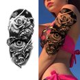 thumbnail image 3 of Etiqueta Engomada Vintage Tatuajes Hombro Pegatinas Tatuaje 3/6/8/12PCS Temporales/semipermanentes Tigre Animal Brazo Impermeable para Cara Cuerpo Mano, 3 of 9