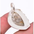 thumbnail image 2 of Fossil Coral - Australia Gemstone 925 Sterling Silver Israeli Pendant 1.56" A322, Beautiful Jewelry For Woman, New Year Sale, Valentin's Day Gift, 2 of 2