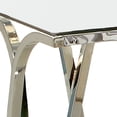 thumbnail image 2 of Benjara Modern End Table with Glass Top and Curved Chrome Legs, Silver and Clear, 2 of 5