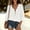White, variant on HaCpiu Women's V-Neck Lace Blouse, Casual Loose Long Sleeve Ruffle Tunic Shirt, Lightweight Flowy Tie-Front Top with Bell Cuffs, Army Green L