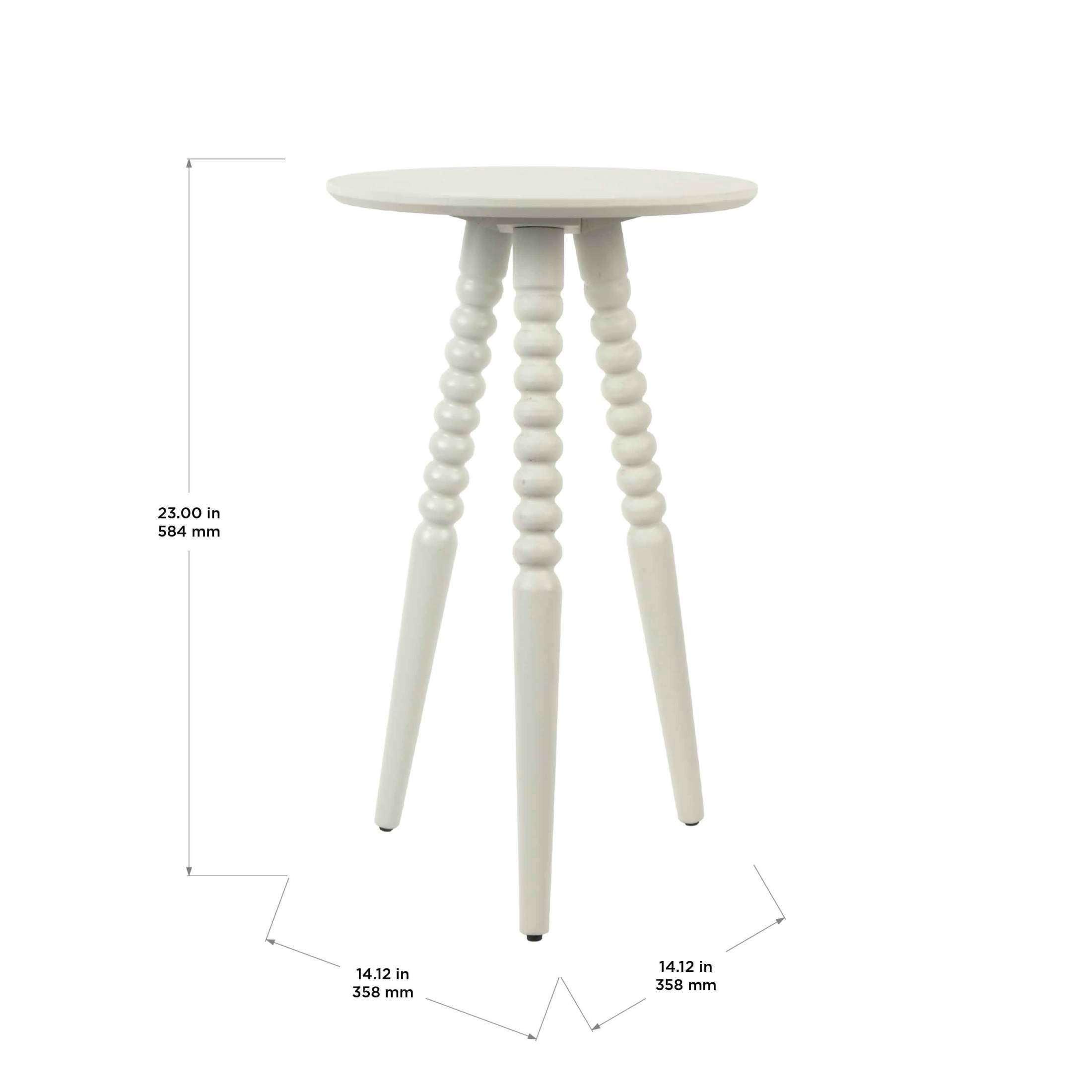 Décor Therapy Silverwood Allison Compact Round Accent Table with Turned Legs, Sea Glass