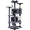 Yaheetech 54.5''H Multilevel Cat Tree Condo Tower with Scratching Posts Indoor Cat Tree Tower for Kittens & Small/Medium Cats Dark Gray