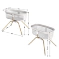 thumbnail image 6 of ANGELBLISS 3 in 1 Flat Rocking Bassinet & Portable Travel Bedside Crib, Side to Side Manual Rocking Motion Bassinet, Mattress Included (White)(0-6month), 6 of 7