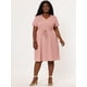 thumbnail image 4 of Women's Plus Size Dress V Neck Short SleeveLine Chambray Denim Dresses Pink 3X, 4 of 6