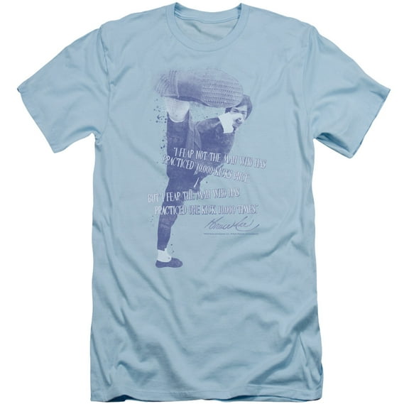 Bruce Lee 10,000 Kicks S/S Adult 30/1 T-Shirt Light Blue
