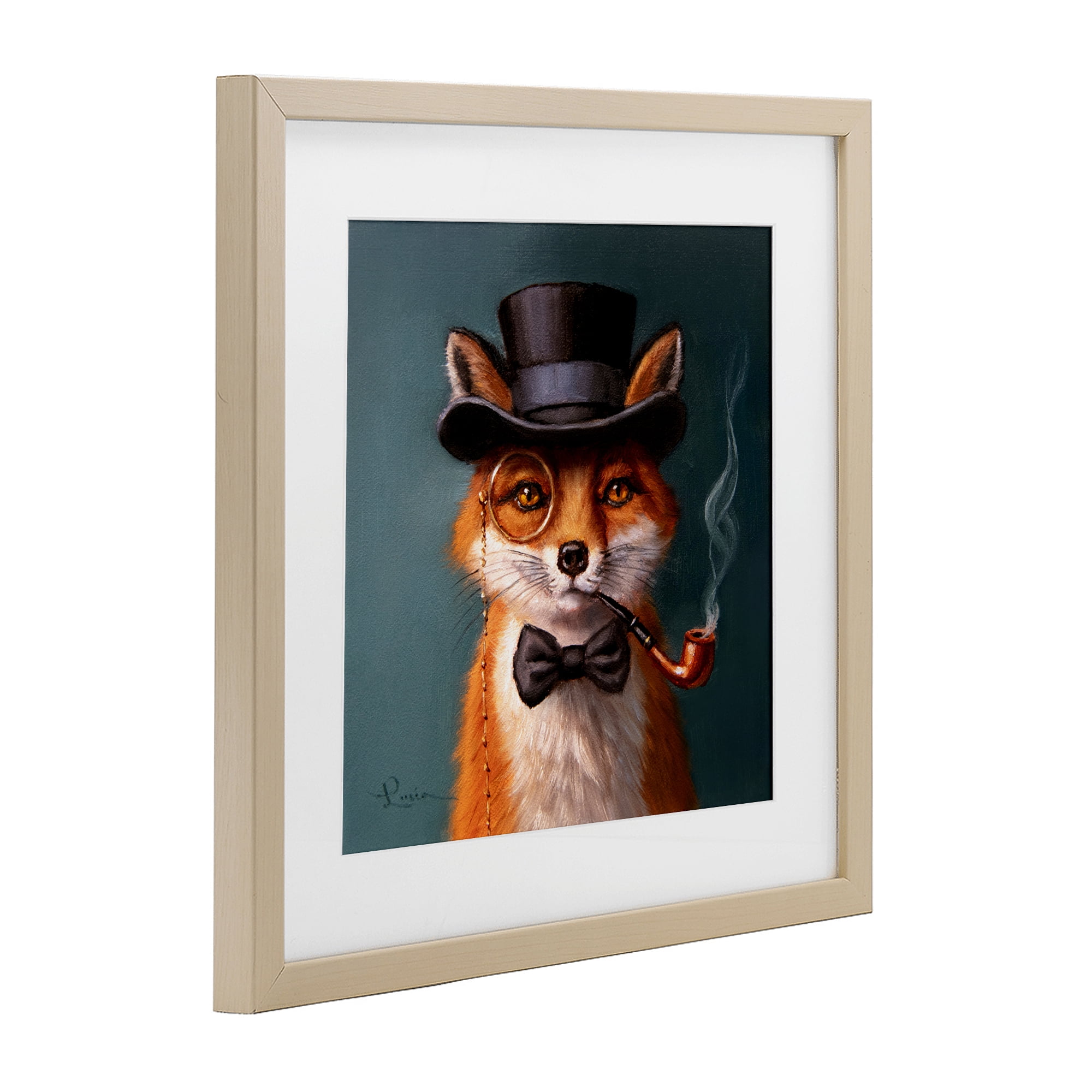 Stupell Industries Charming Dapper Fox Birch Framed Print Under Glass, design by Lucia Heffernan