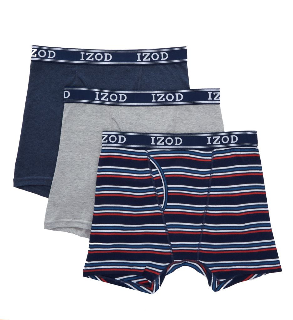 IZOD Men's Izod 193PB10 Core Cotton Boxer Briefs 3 Pack Walmart