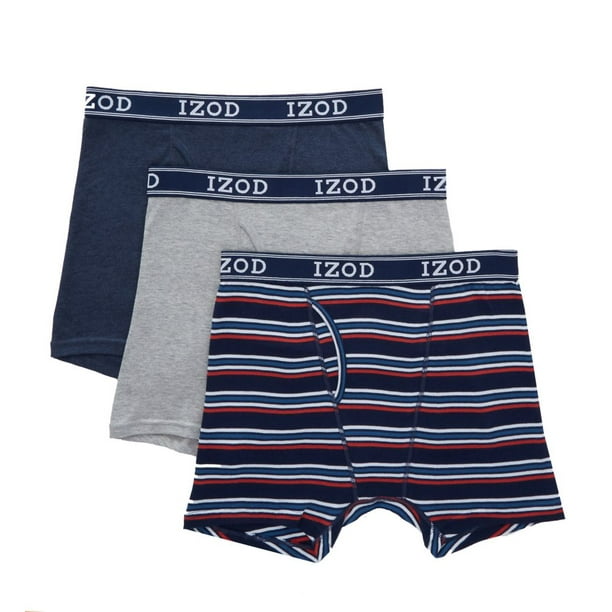IZOD Men's Izod 193PB10 Core Cotton Boxer Briefs 3 Pack Walmart
