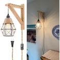thumbnail image 1 of Lámpara de pared con cable enchufable - Apliques de pared con enchufe, lámparas colgantes de estilo rústico que se enchufan a la pared, lámpara de pared rústica, 1 of 5