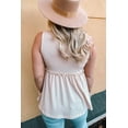 thumbnail image 1 of POGLIP Women's Apricot Waffle Knit Button Ruffled Casual Tank, 1 of 6