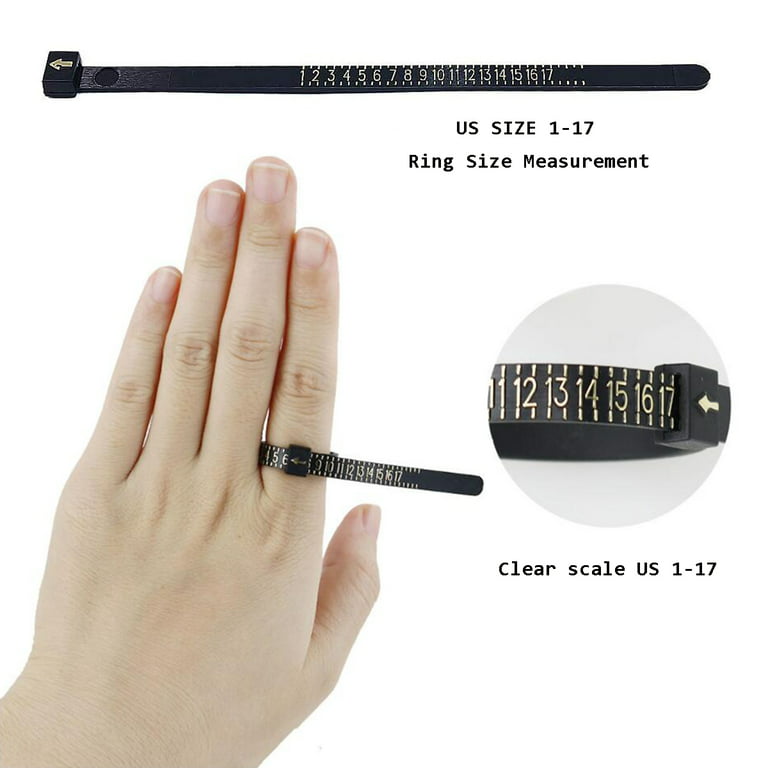 Ring Sizer US 0-13 Metal Finger Sizing Measuring Gauges Half Sizes