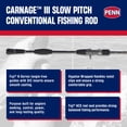 thumbnail image 2 of PENN Carnage III Conventional Slow Pitch Rod, 6'8" Fishing Pole, Medium Rod Power, 2 of 7