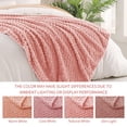 thumbnail image 6 of Exclusivo Mezcla Large Soft Fleece Throw Blanket, 50"x70" Stylish Jacquard Throw Blanket for Couch, Cozy, Warm, Lightweight Dusty Pink Blanket, 6 of 10