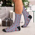 thumbnail image 7 of KLL Starfish Navy Blue Stripe Print Cool Socks Men's Women's Crew Socks Funny Crazy Novelty Stockings, 7 of 7