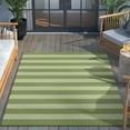 thumbnail image 3 of Well Woven Medusa Stria Modern Stripes Green 5'3" x 7'3" Indoor Outdoor Area Rug, 3 of 3