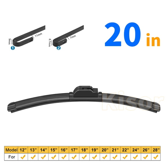 Kisor 20" Rear Windshield Wiper Blade Compatible with Hyundai Elantra 2001-2004 2006 Replacement Wiper Blade (20 Inch, Set of 1), Y03Y934S